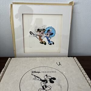 Disney Treasures Nifty Nineties Mickey Minnie Engraved Etch Framed NO FRAME!!!
